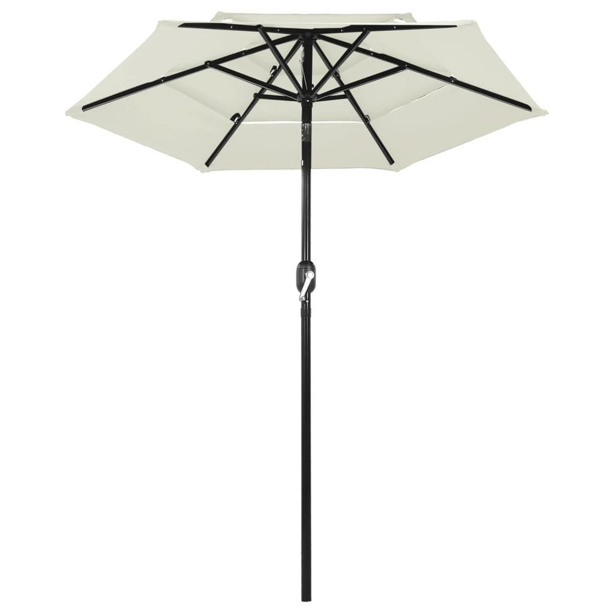 SONNENSCHIRM mit Aluminium-Mast 3-lagig Sandfarbe 2 m - Beige, Textil (200/200cm) - furnicato