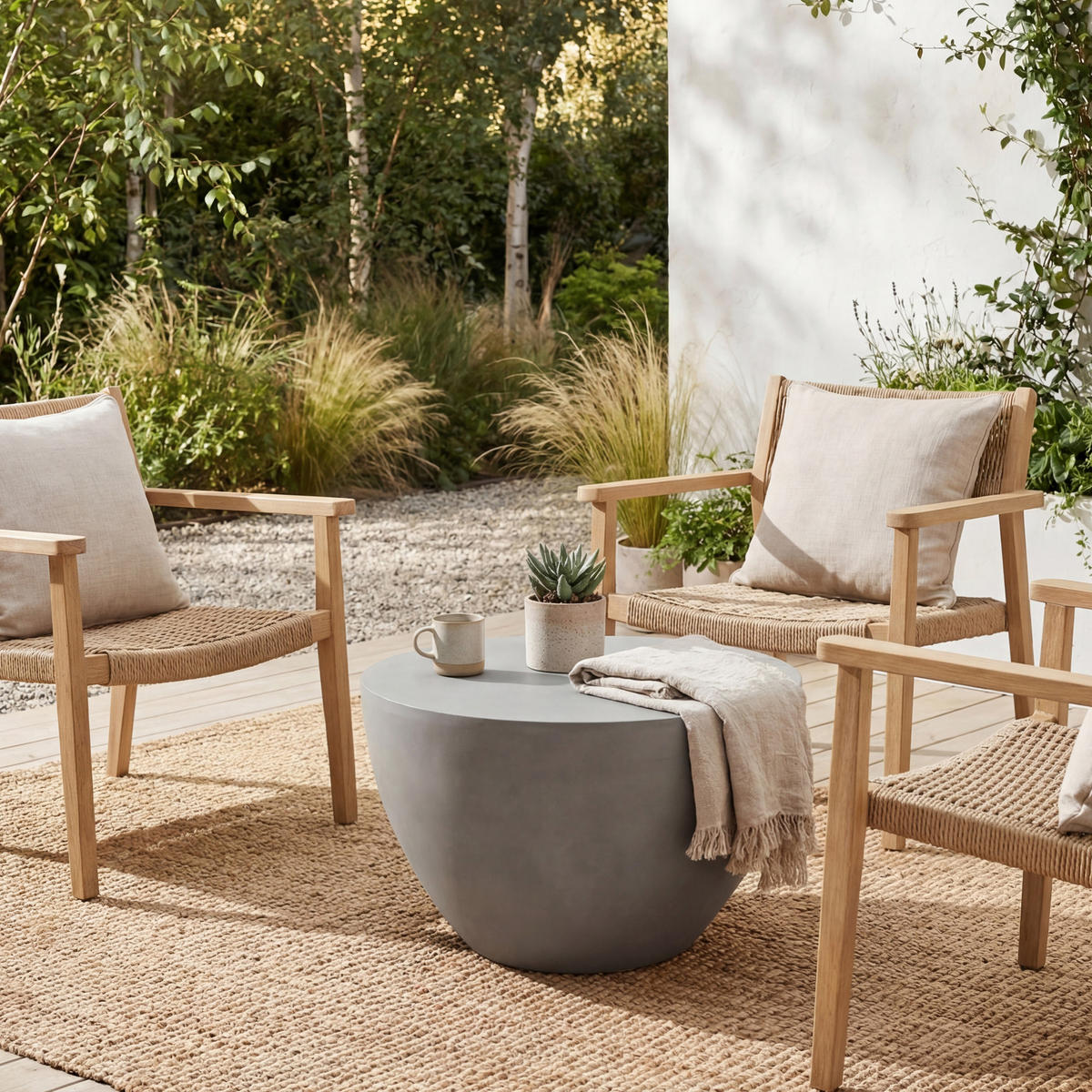 COUCHTISCH CHRONOS Rund Klein aus Beton 66 x 66 x 41 cm - Grau, Naturmaterialien (66/66/41cm) - Elementi
