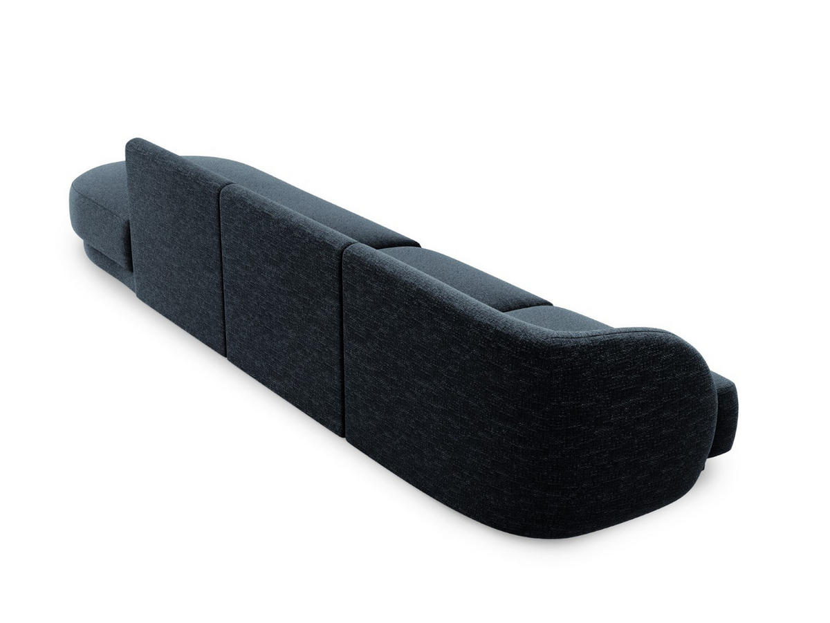 RECHTES-SOFA Miley aus Chenille-Stoff königsblau 4 Sitzplätze - Blau, Textil (90/70/323cm) - Micadoni