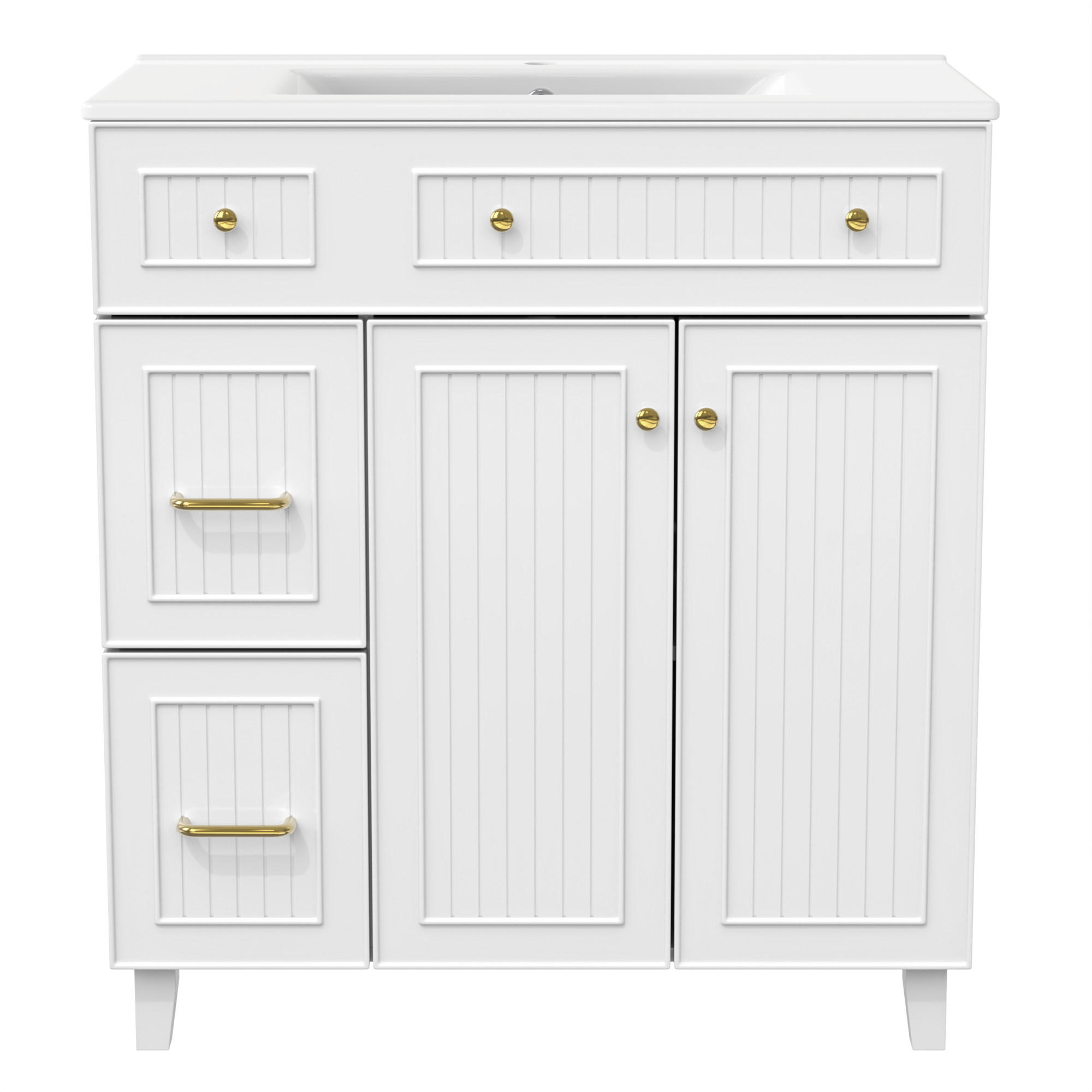WASCHTISCH Weiß 82/47/90 cm - Weiß, Holz (81.7/90/46.8cm) - PANGIVO