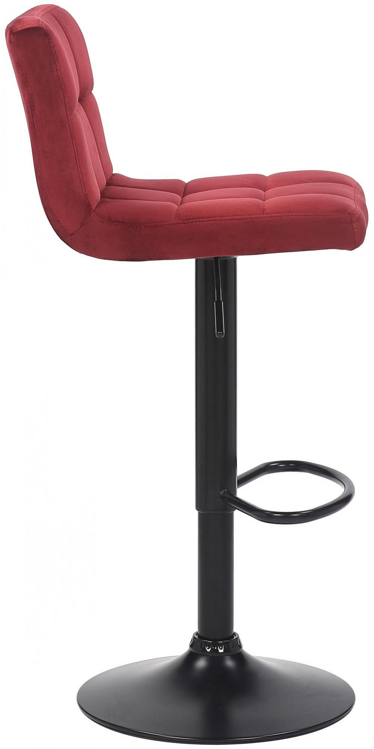 BARHOCKER 2er Set Samt Rot - Rot/Schwarz, Textil/Metall (40/85/40cm) - CLP