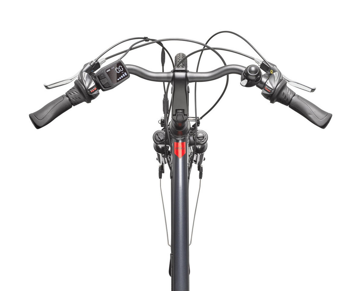 E-BIKE XT485 Trekking Elektrofahrrad 21-Gang Shimano Kettenschaltung, Pedelec, 14,5Ah, 37V Akku - Anthrazit, Metall (112cm) - Telefunken