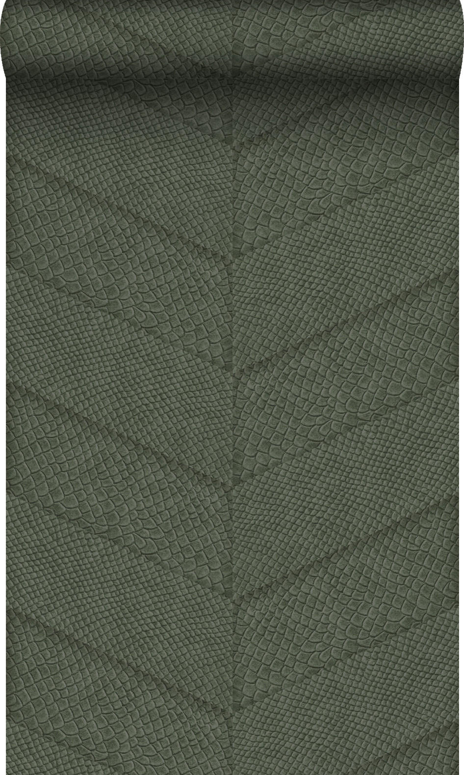 TAPETE Fliesenmuster mit Schlangenhaut-Motiv 53 cm x 10.05 m - Grün, Papier (53/1000cm) - Origin Wallcoverings