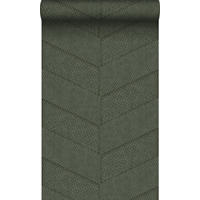 TAPETE Fliesenmuster mit Schlangenhaut-Motiv 53 cm x 10.05 m - Grün, Papier (53/1000cm) - Origin Wallcoverings