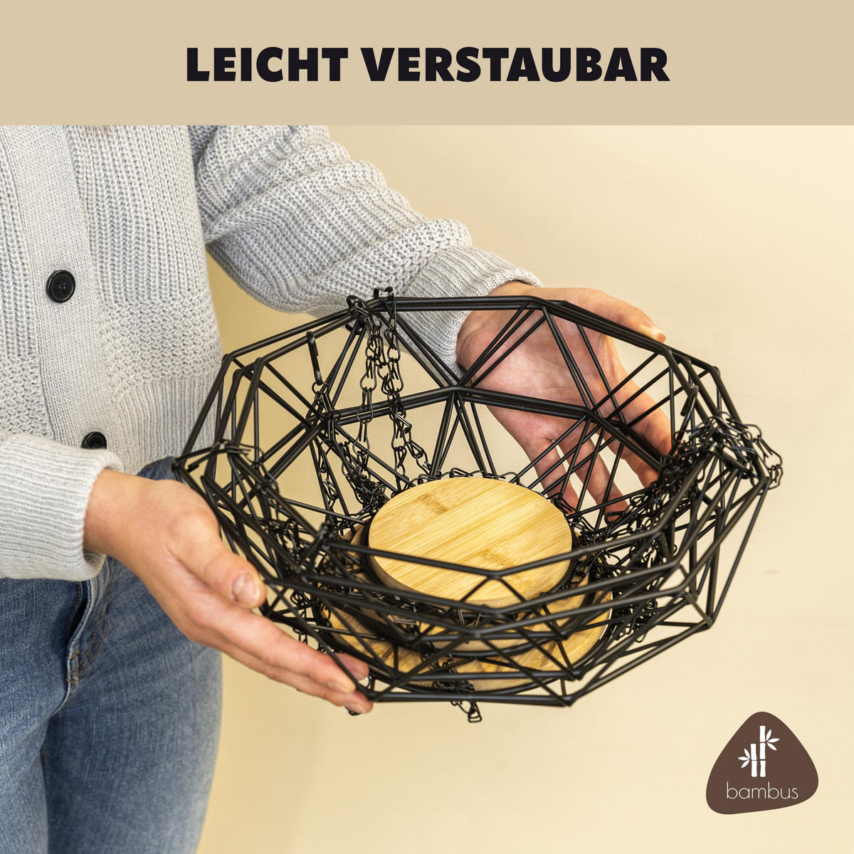 OBSTKORB, schwarz, Metall - Schwarz, Metall (126cm) - eluno
