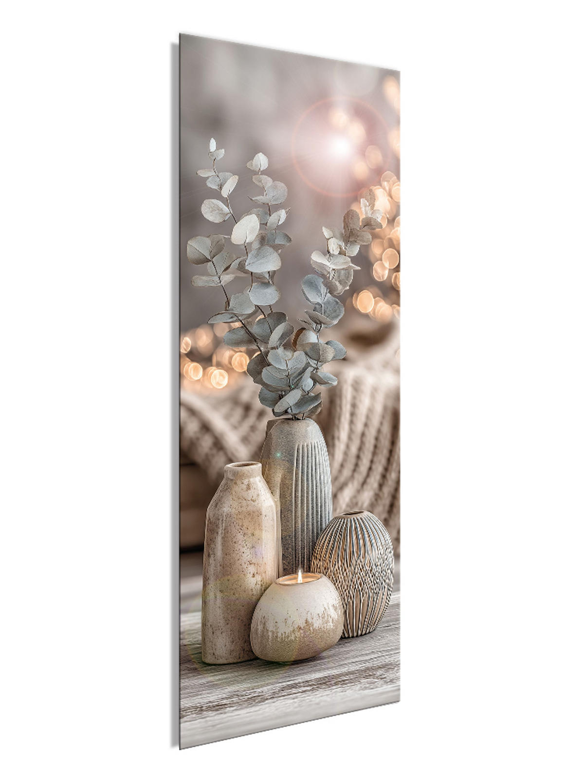 GLASBILD 30x80 cm Stillleben Eukalyptus - Beige, Glas (30/80cm) - artissimo