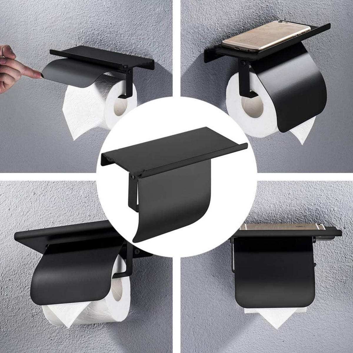 TOILETTENPAPIERHALTER，EDELSTAHL 304, Wandmontage. - Silberfarben, Metall (10/15/18cm)
