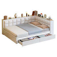 BETT mit Kopfteil 140/200 cm in Weiß – mit 2 Schubladen & inkl. Lattenrost - Weiß, Holz (140/200cm) - BEAOK