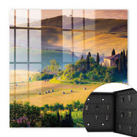 SCHLÜSSELBOX Schwarz 30x30 cm- Türöffnung nach rechts - Toskanische Idylle - Gelb, Metall (30/30/5cm) - TULUP