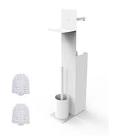 WC-GARNITUR - Weiß, Kunststoff/Textil (22/67/12cm) - Relaxdays
