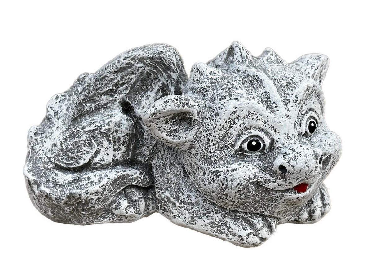 STEINFIGUR Drache Enzo, frostfest, massiv - Grau, Stein (14/10/16cm) - stoneandstyle