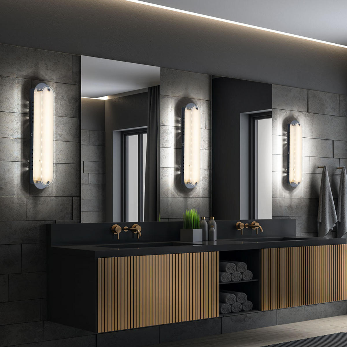 LED WANDLEUCHTE Chrom Opal - Silberfarben, Glas (8/6/33cm) - Globo Lighting