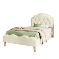 POLSTERBETT mit LED-Beleuchtung 90/200 cm in Beige mit gepolstertem Kopfteil - Beige, Kunststoff (90/200cm) - BEAOK
