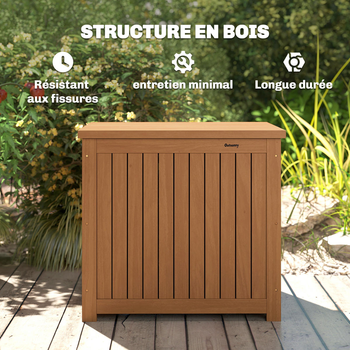 AUSSEN-AUFBEWAHRUNGSBOX, Massivholz, braun - Braun, Holz (51/58.5/63cm) - Vallsero