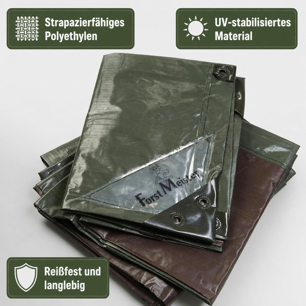 HOLZABDECKPLANE 150 g/m² - Dunkelgrün, Kunststoff (600/150/1cm) - Westfalia