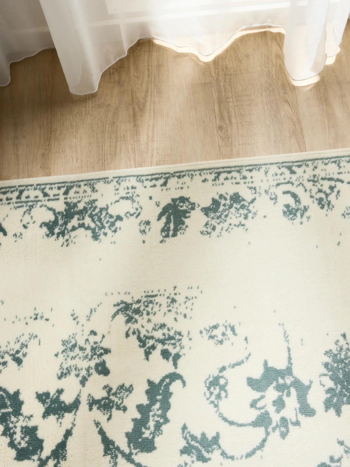 VINTAGE-TEPPICH Suki 140/200 cm - Creme/Mintgrün, Kunststoff (140/200cm) - benuta