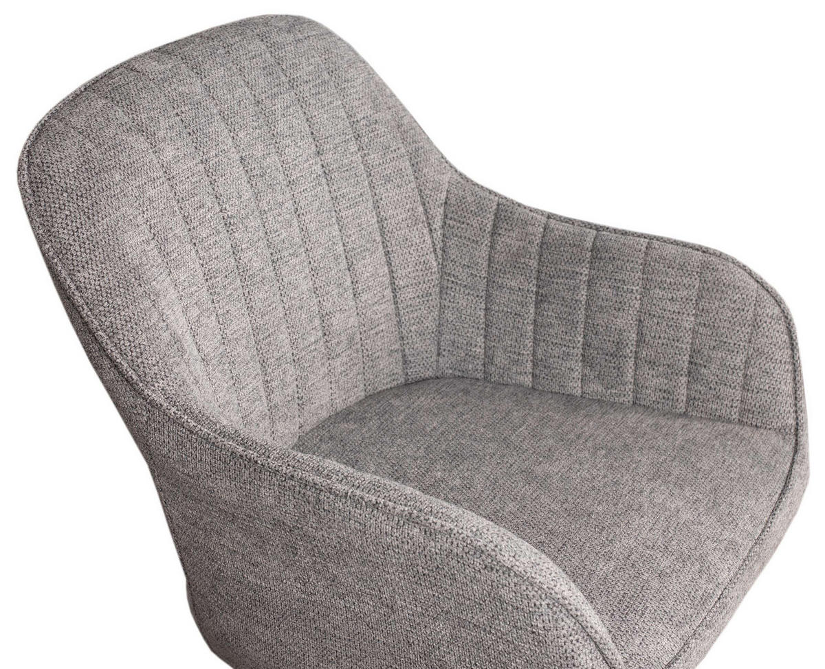 ESSZIMMERSTUHL Matera 6er-Set - Schwarz/Grau, Naturmaterialien/Textil (59/84/61cm) - Mr. Deko