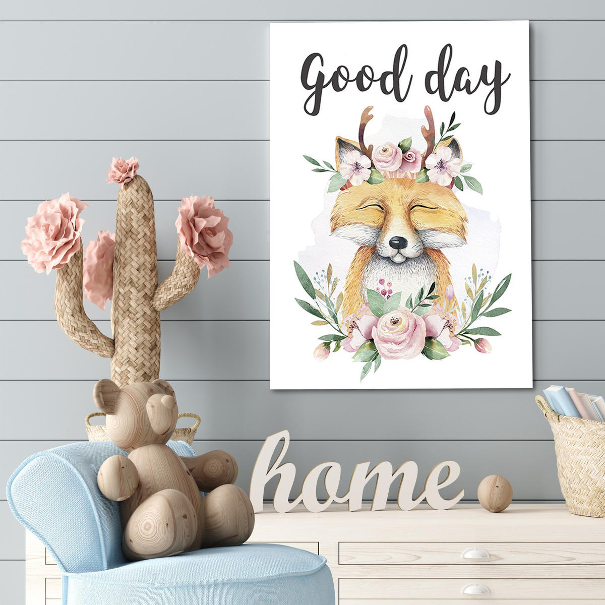 WANDBILD fuchsblumen für kinder - Pink, Textil (40/60cm) - Feeby