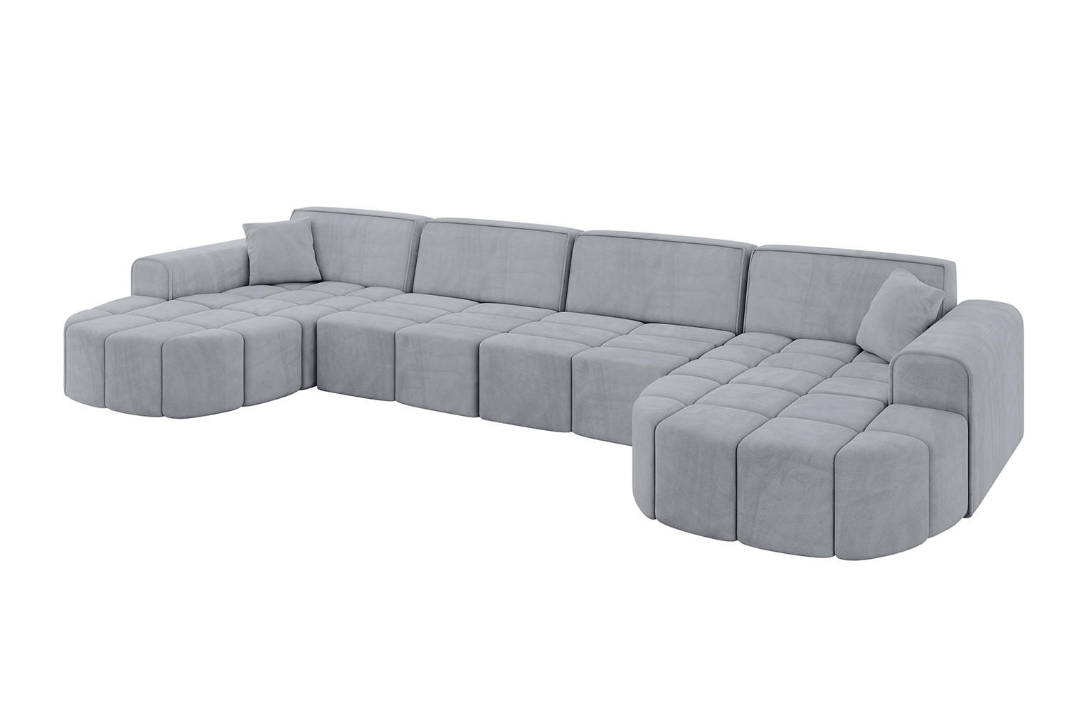WOHNLANDSCHAFT LIVO-U2 - 400x173x79,5 cm Grau - Grau, Holzwerkstoff/Textil (400/79/173cm) - ALTDECOR