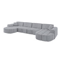 WOHNLANDSCHAFT LIVO-U2 - 400x173x79,5 cm Grau - Grau, Holzwerkstoff/Textil (400/79/173cm) - ALTDECOR