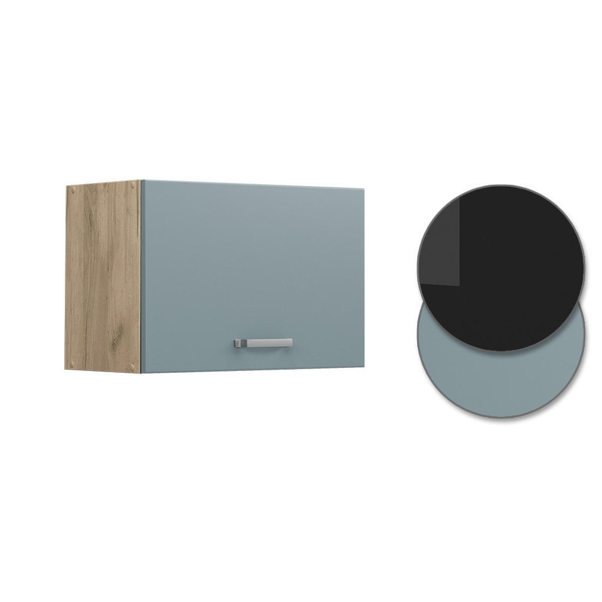 HÄNGESCHRANK R-Line Blau-Grau 60 cm Flach - Honigeiche/Eiche Wotan, Holzwerkstoff (60/40/31cm) - Vicco