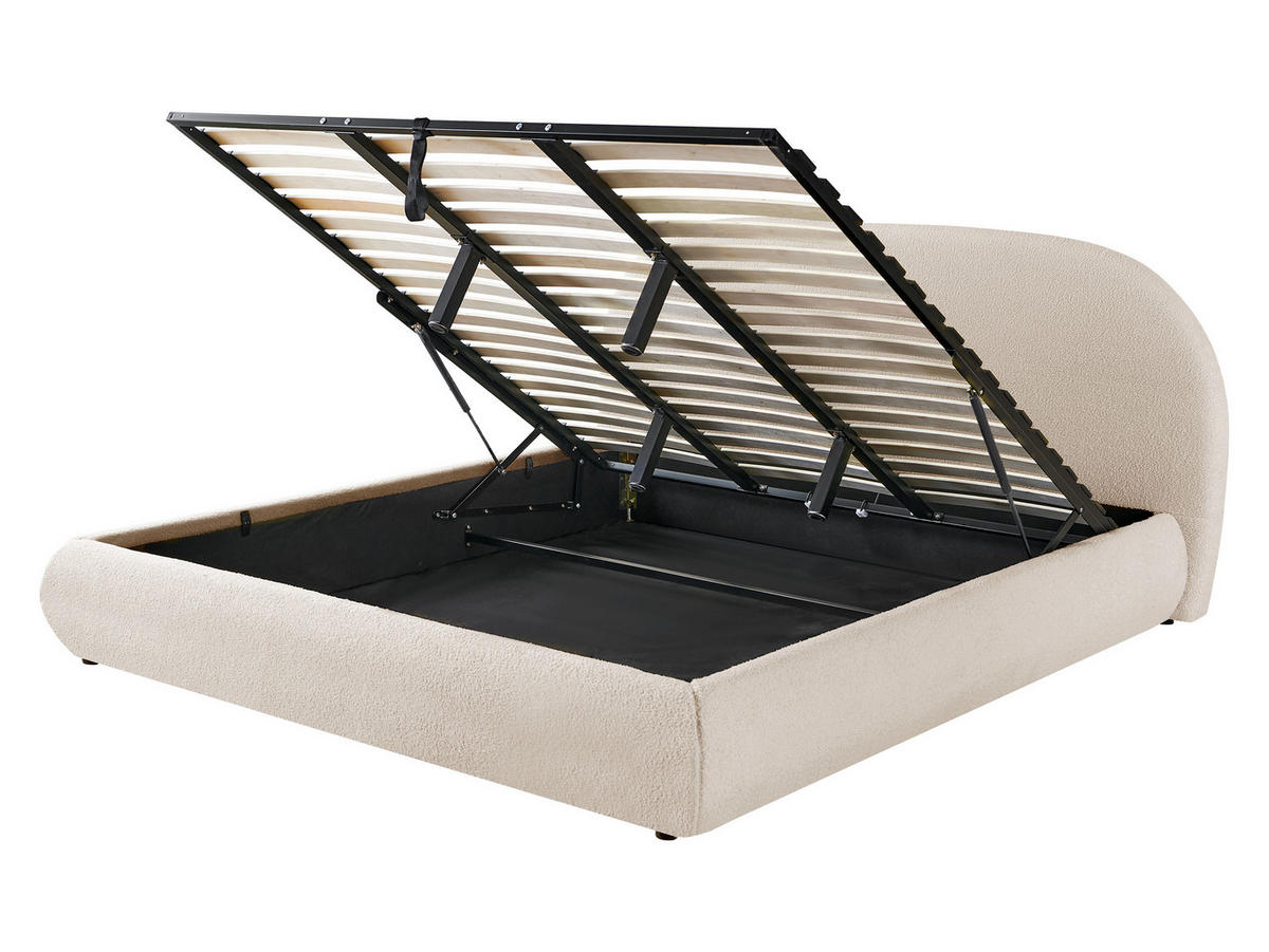 POLSTERBETT Akrenis - Creme/Schwarz, Holzwerkstoff/Textil (180/200cm) - MIRJAN24