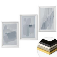 WANDBILDER 3er-Set - 40x60 cm Weißer Rahmen - Abstrakte Aquarellkunst - Weiß, Kunststoff (40/60cm) - ArtPrintCave