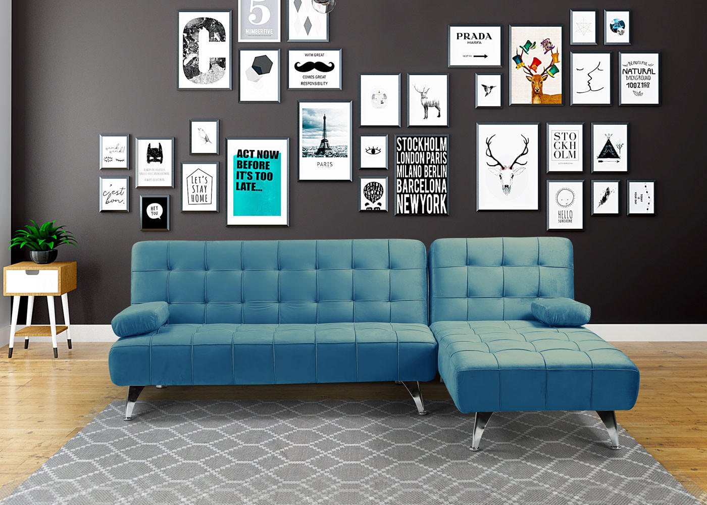 SCHLAFSOFA Blau - Blau, Textil (236/95cm) - MCW