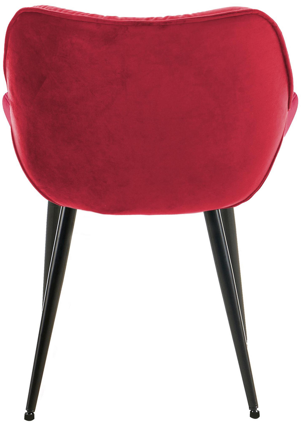 ARMLEHNENSTUHL 2er Set Samt Rot - Rot/Schwarz, Textil/Metall (58/83/62cm) - CLP