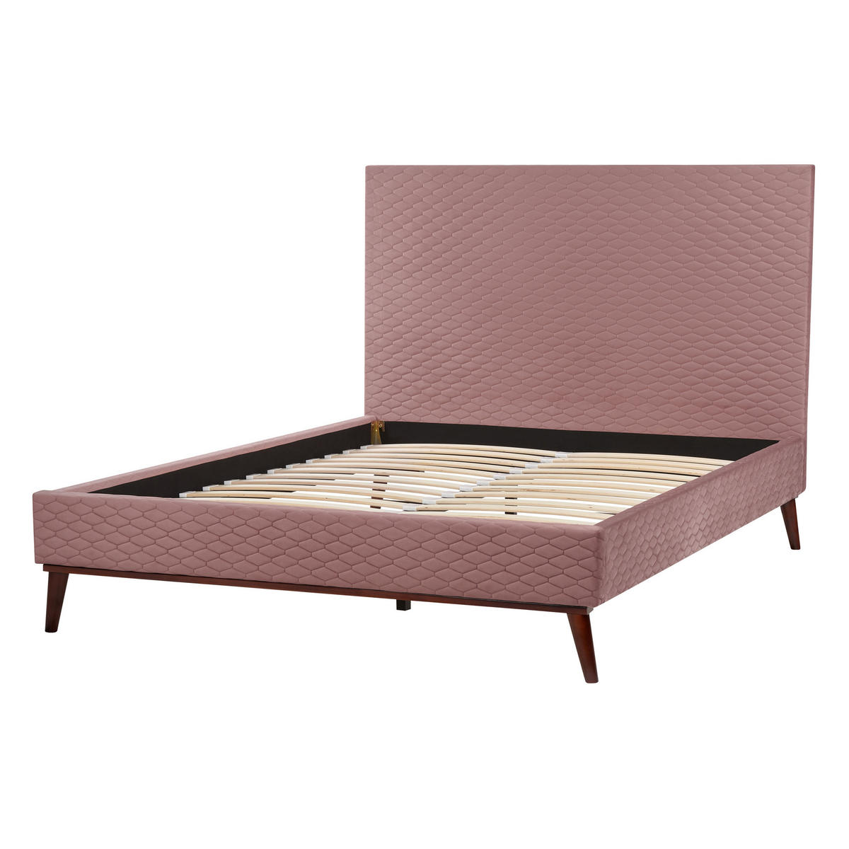 POLSTERBETT mit Lattenrost 140x200 cm Rosa Bayonne - Pink, Textil (140/200cm) - Beliani