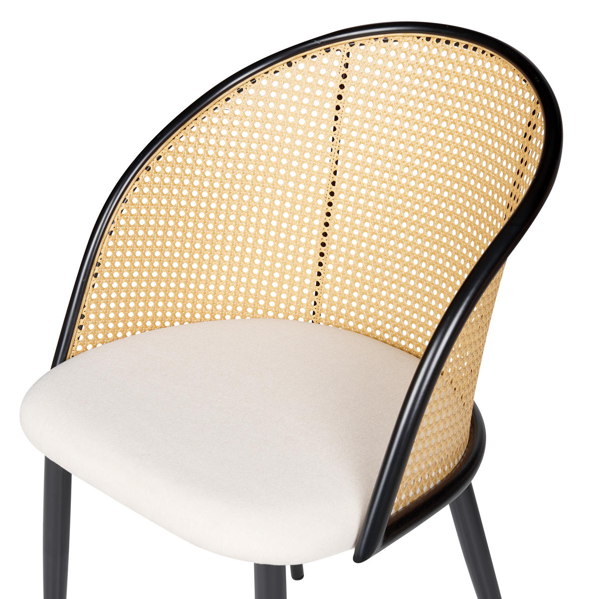 ÉTKEZŐSZÉK 2 darabos Szett Fém fekete/bézs Cornell - bézs/fekete, fém (52/83/55cm) - Beliani