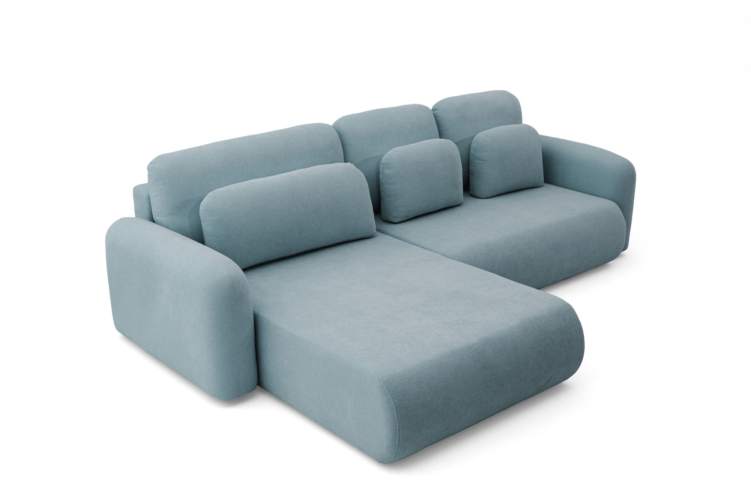 ECKSOFA NEST Universal mit Liegeflache 157x240 cm - Blaugrau, Textil (280/187cm) - Muffo