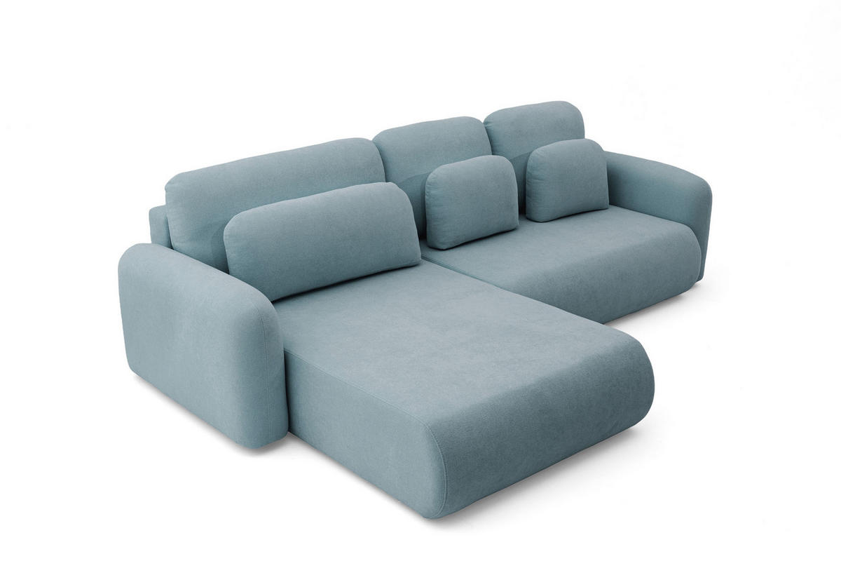 ECKSOFA NEST Universal mit Liegeflache 157x240 cm - Blaugrau, Textil (280/187cm) - Muffo