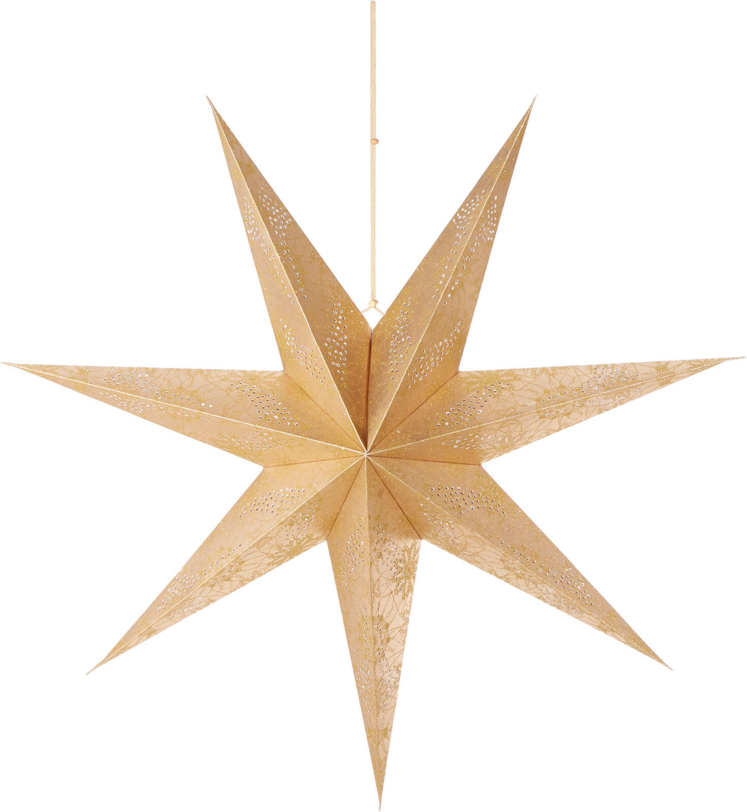 PAPIERSTERN mit 7 Armen 60/15/60 cm - Goldfarben, Papier (15/60/60cm) - Home Styling Collection