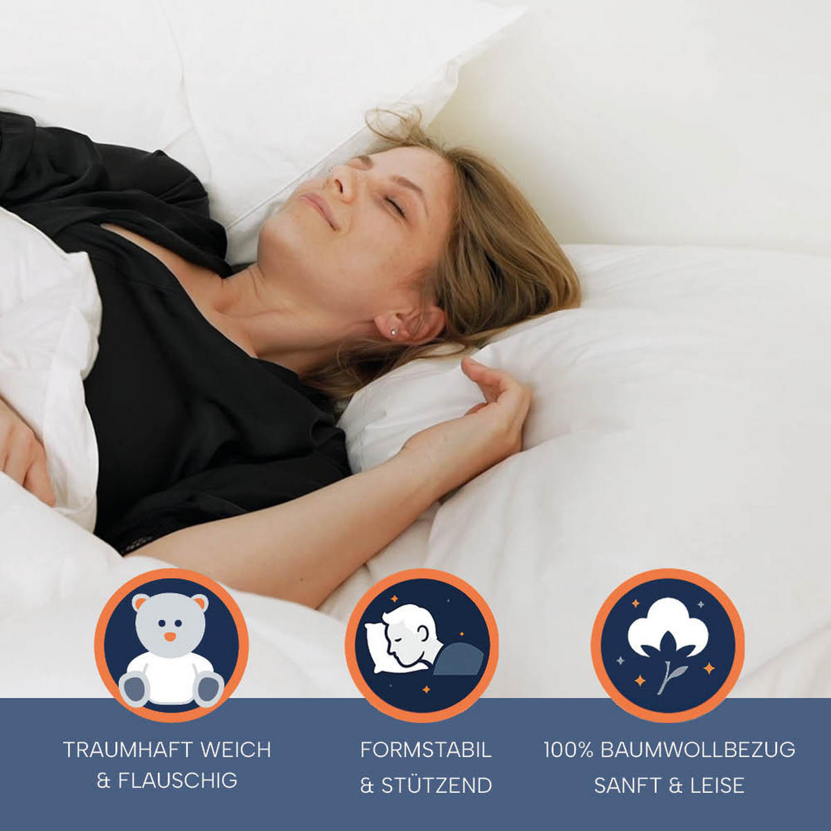 KOPFKISSEN 40x80 cm, waschbar, allergikerfreundlich - Weiß, Textil (40/80cm) - casimum