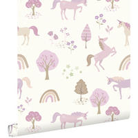 TAPETE Einhörner 53 cm x 10.05 m - Lila, Papier (53/0.1cm) - ESTAhome