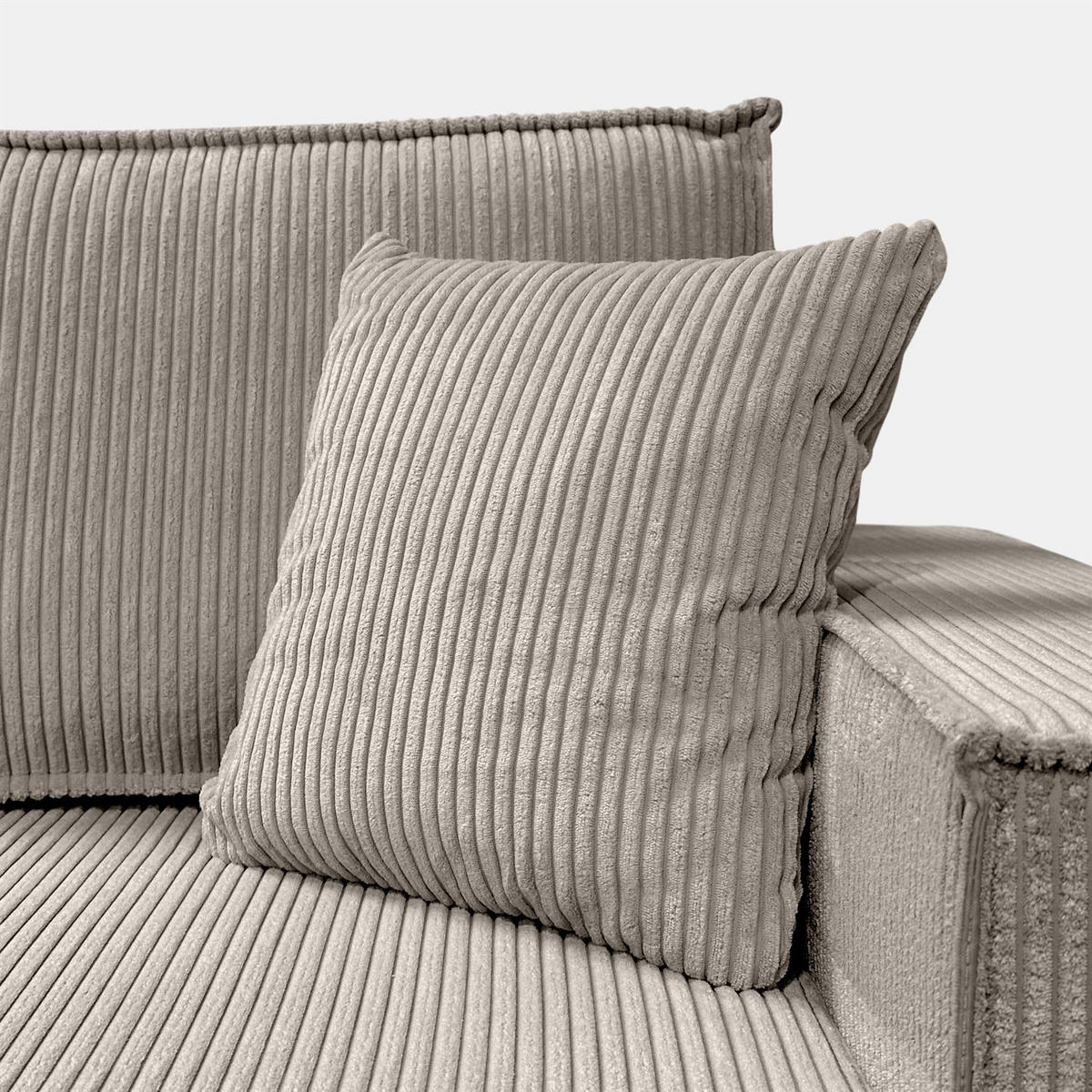 GEPOLSTERTES Ecksofa CARLOS L, Poso 02 - Beige, Textil (247/143cm) - Lookway