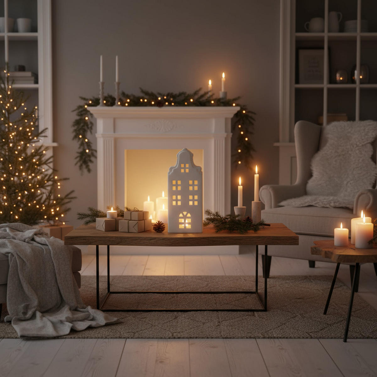 HAUSLAMPE LED 31 cm - Weiß, Keramik (6.2/31/11.6cm) - Home Styling Collection