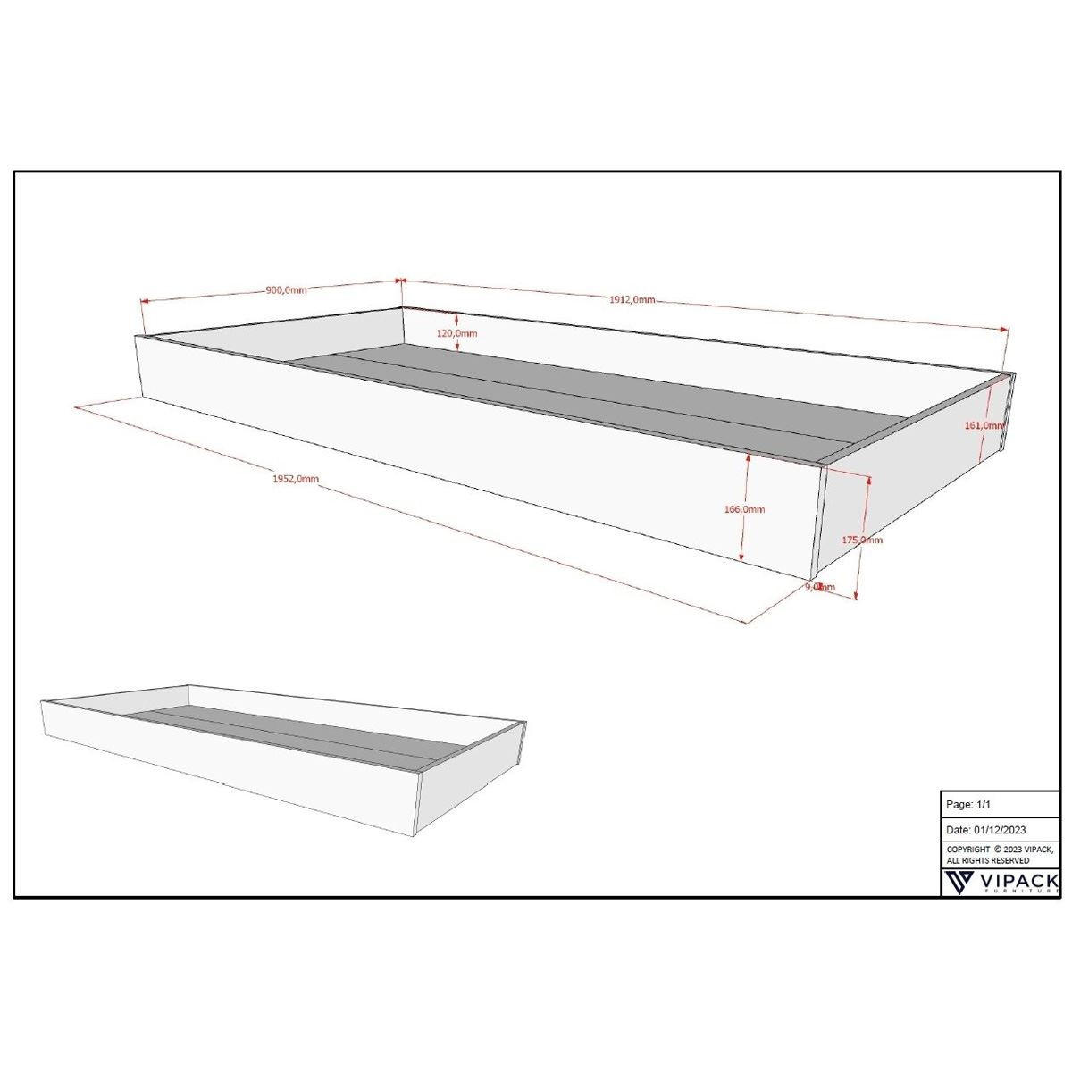 ETAGENBETT Kelci 2x90x200 Bettschublade Rausfallschutz Buche massiv - Buchefarben, Holz (90/200cm) - 58aufmkessel