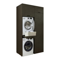 WASCHMASCHINENSCHRANK DUO-I 127cm Breit, 240cm Hoch - Schwarz, Holzwerkstoff (127/240/67cm)