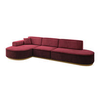 ECKSOFA Ottomane Links MARI-L2-v2 - 328x171x83 cm Bordeaux Velours - Bordeaux, Holzwerkstoff/Textil (328/171cm) - ALTDECOR