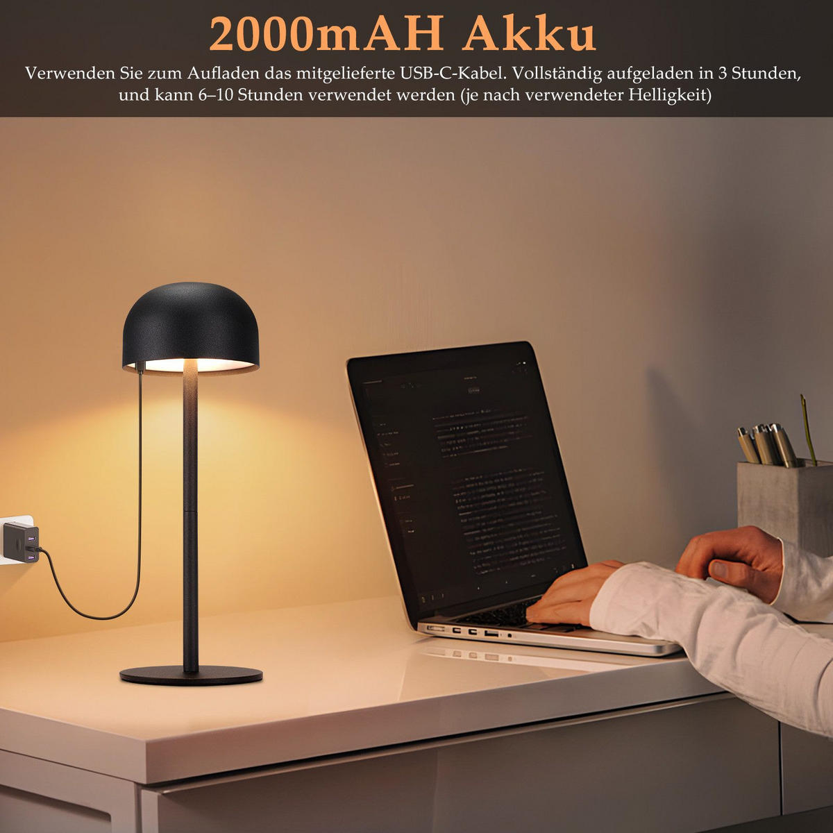 STOLNÍ lampa Abele LED 9/9/25 cm - černá, kov (9/9/25cm) - Nettlife