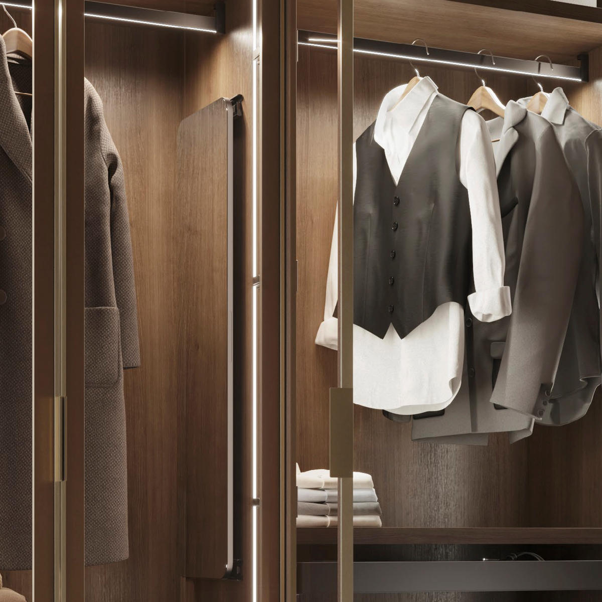 INNENSPIEGEL ausziehbar für Schränke Quartz, um 180° drehbar, 1.000x300mm, Aluminium - Titanfarben, Metall (4.05/100/56cm) - EMUCA