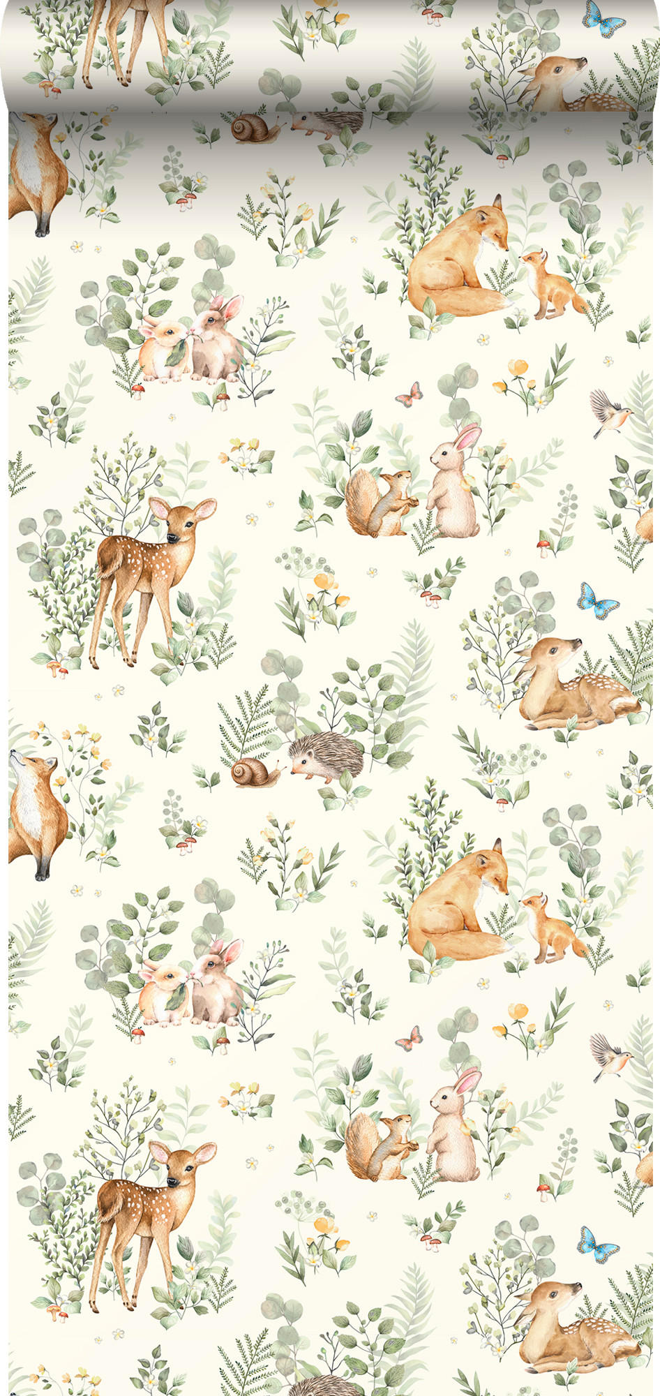 TAPETE Waldtiere - Beige, Papier (53/0.1cm) - Sanders & Sanders