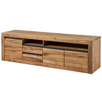 TV-BOARD Wild-/ Zerreiche 185x45x55 Eiche natur geölt MONTREUX #130 - Naturfarben, Holz (185/55/45cm) - Massivmoebel24