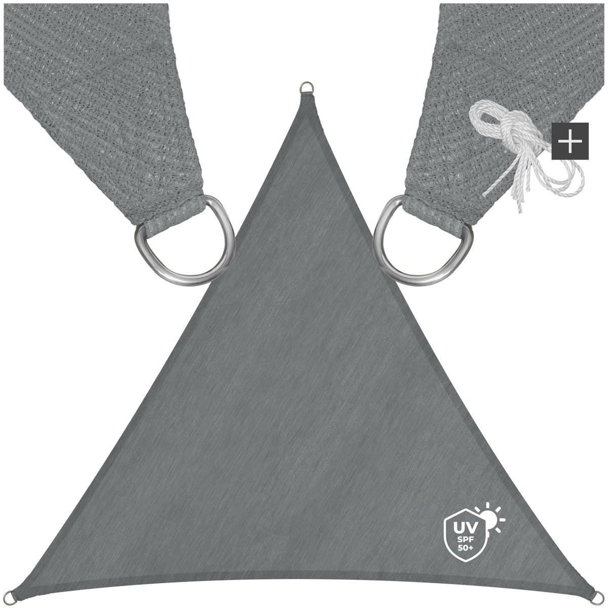 SONNENSEGEL ,inklusive Spannseile,grau - Grau, Kunststoff (400/400cm) - tectake