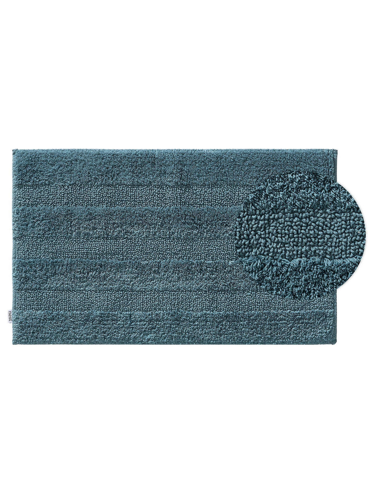 BADEMATTE Ilka Petrol 50x80 cm - Petrol, Textil (50/80cm) - benuta Nest