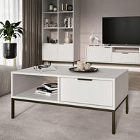 COUCHTISCH Seattle Weiß und Schwarz - Weiß, Holzwerkstoff (60/100/45.4cm) - Petits-meubles