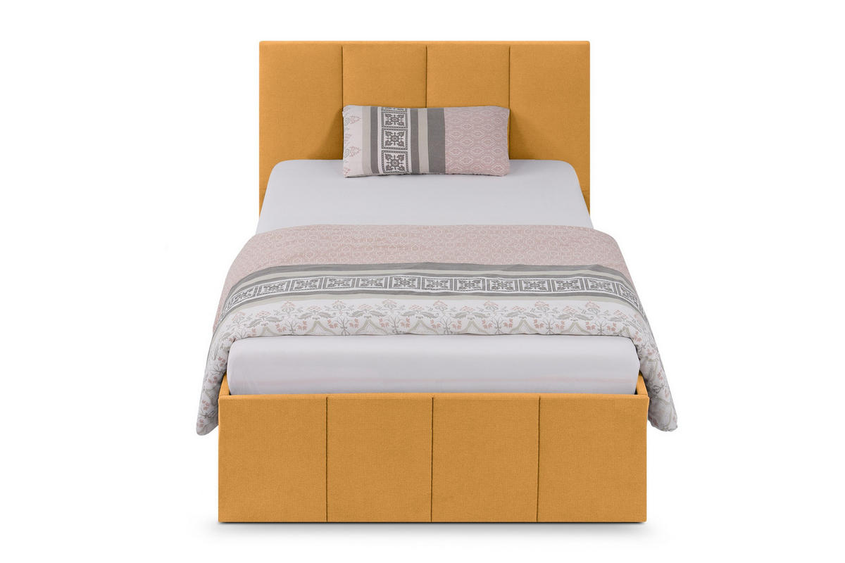 POLSTERBETT Dalas Gold 100 x 200 x 40 cm Stauraum Mit hochwertiger Matratze H2 (bis 100 kg) und Lattenrost - Goldfarben, Holz (100/200cm) - Halmon Schlafkomfort Betten 