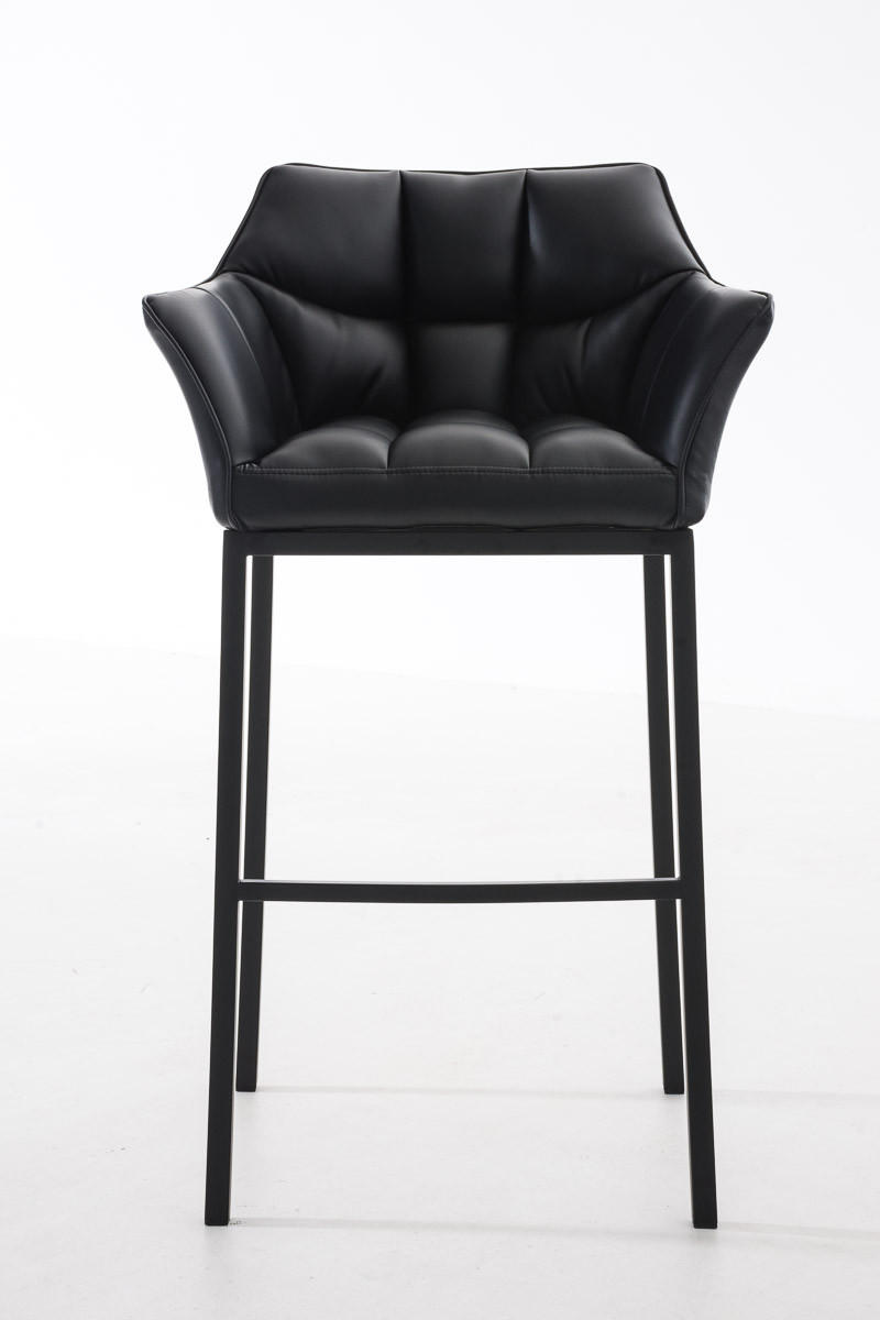 BARHOCKER Lederlook Schwarz - Schwarz, Textil/Metall (64/110/48cm) - CLP
